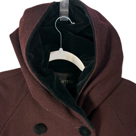 VTG Halston Wool Velvet Hooded Coat Womens SZ 6 Whimsigoth Gothic Elegant - Picture 4 of 9